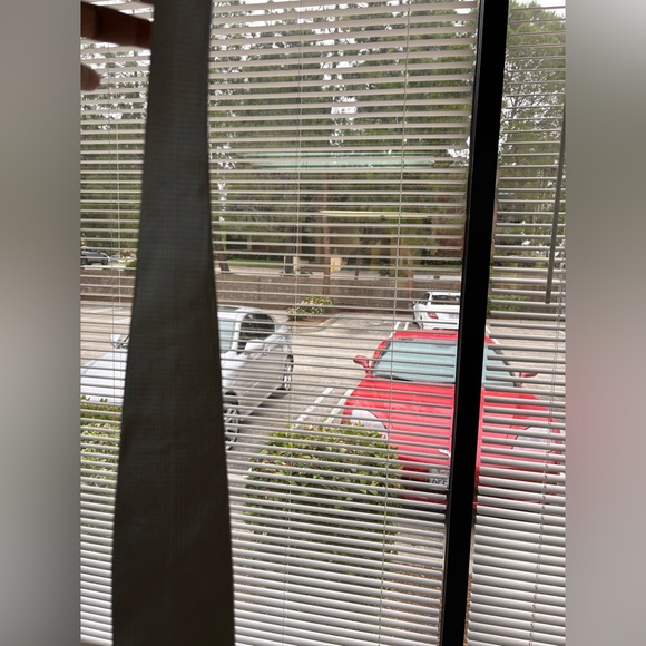 OXXFORD CLOTHES Tie (Silver, Micro Check, Silk) - Picture 3 of 4